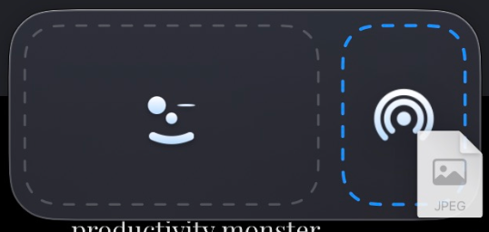 AirDrop zone in Droppy Basket