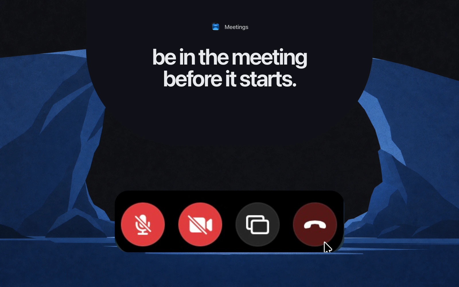 Flat editorial cover showing Droppy meeting controls over a dark tidal landscape