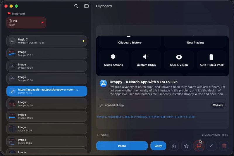 Droppy Clipboard Manager