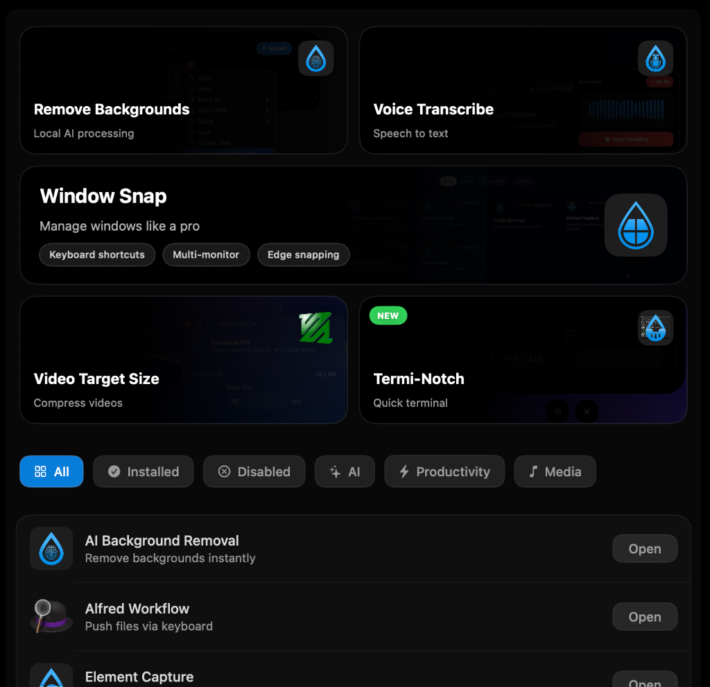 Droppy Extension Store