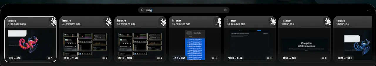 Droppy clipboard search narrowed to copied images