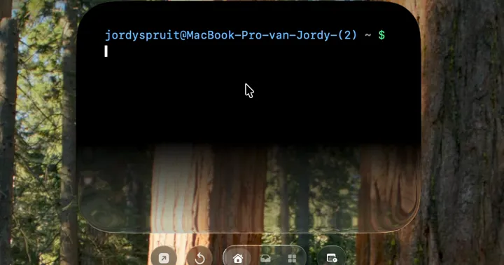 Droppy Termi-Notch showing a live shell prompt