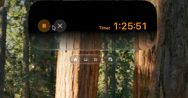 Droppy Pomodoro timer active at the top of a Mac display