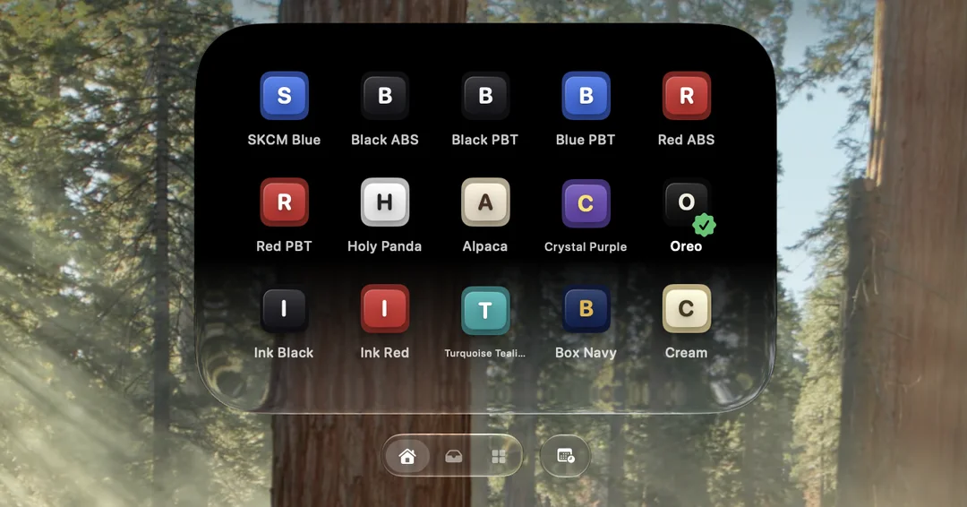 Droppy Dynamic Glass panel showing a custom Shelf of widgets at the notch