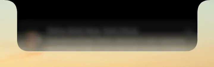 A notification surfaced at the notch instead of the far corner of the screen